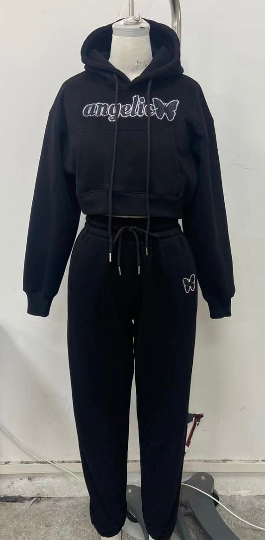 Black Signature Angelic Butterfly Sweatsuit