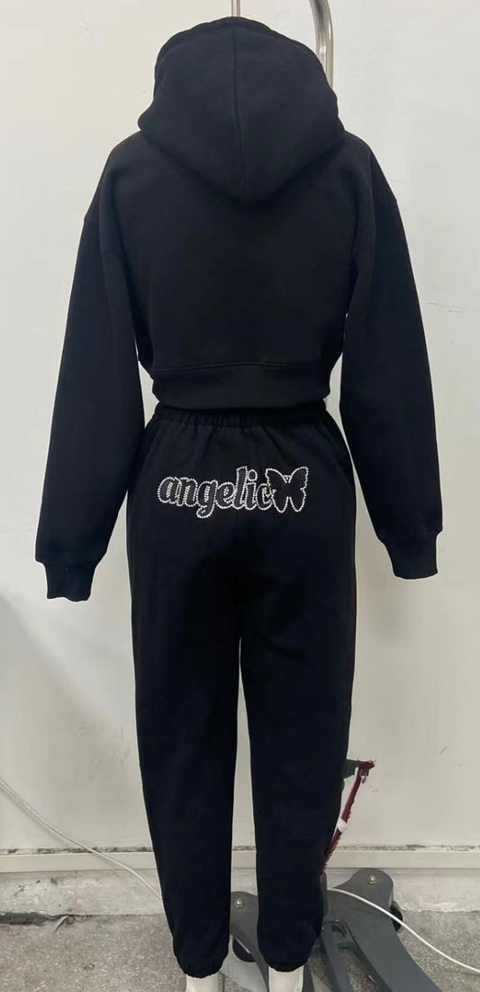 Black Signature Angelic Butterfly Sweatsuit