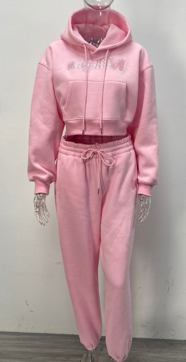 Pink Signature Angelic Butterfly Sweatsuit